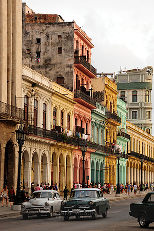 Street Facades, Parque Central, Havana