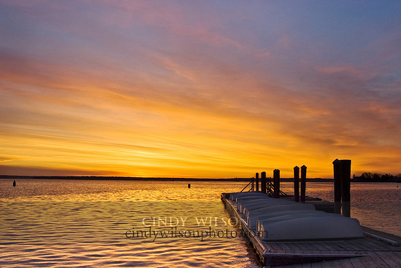 February Sunrise, Wickford Yacht Club