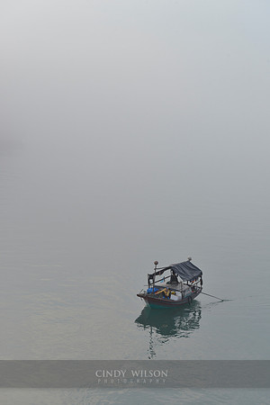 Boat in the Mist, Halong Bay, Vietnam
