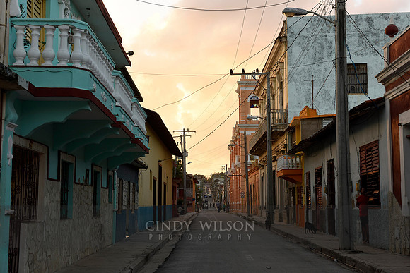 Street Scene at Sunset, Gibara, Cuba