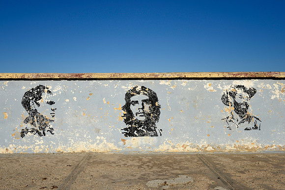 Stencils on a Seawall, Gibara