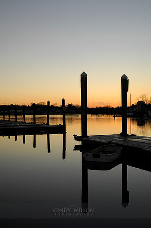 Pilings at Sunset, Wickford Harbor