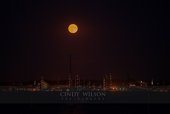 Moonrise over Newport