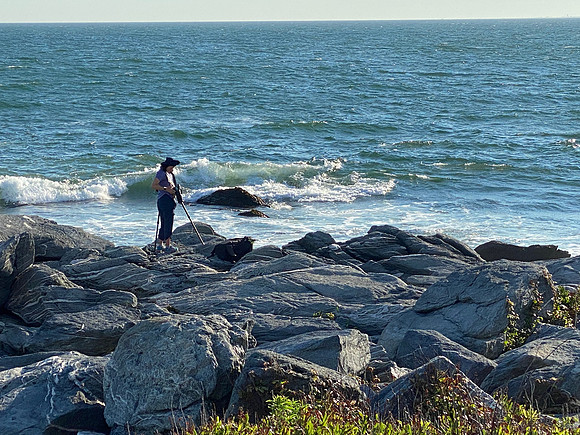 Zooming Down the Road, on the Rocks, Sachuest Point