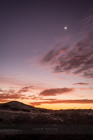 Moonset over Dunes, Cape Cod National Seashore