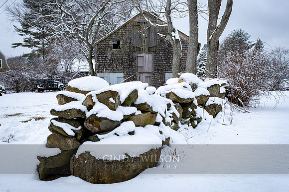 Stonewall with Barn and Snow, So Kingstown