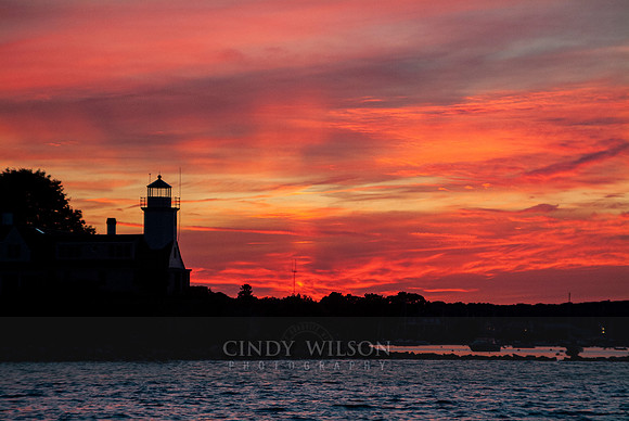 Sunset Silhouette, Poplar Point Light, Wickford, RI