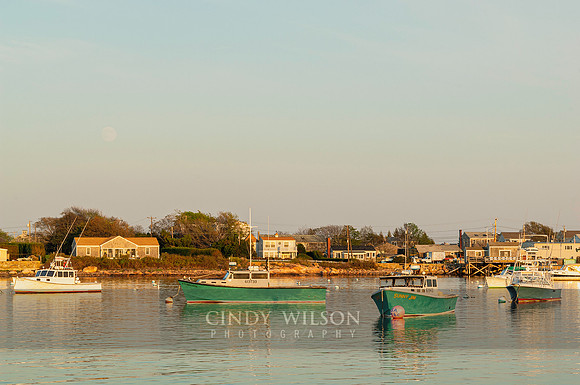 Moonrise over Sakonnet Harbor