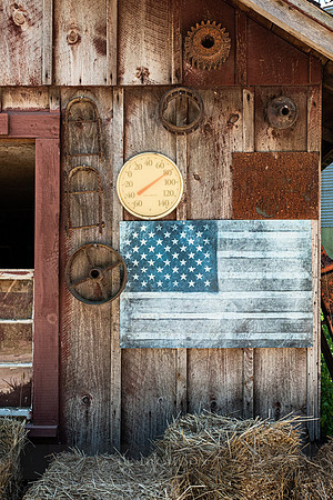 Facade with a Flag