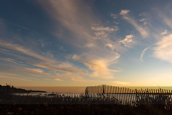Fort Getty Beach Fence Sunset