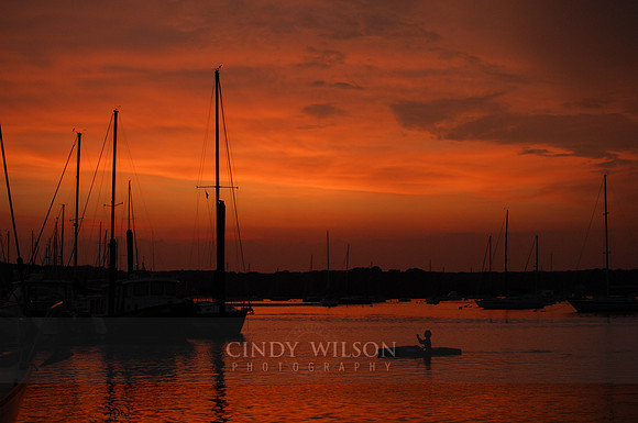 Kayak at Sunset, Wickford Harbor