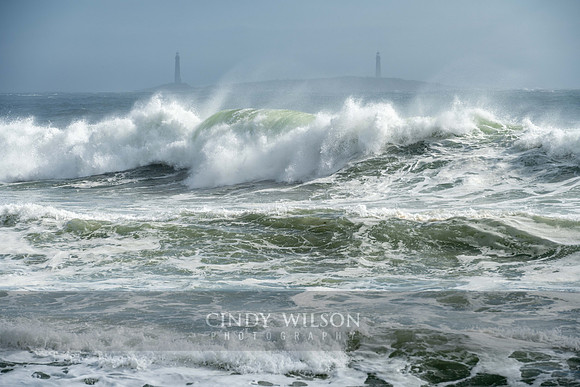 Surf with Thatcher Island Twin Lights