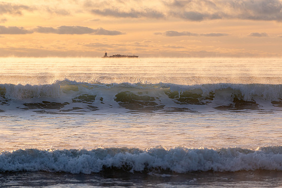 Barge in the Sea Smoke, Narragansett